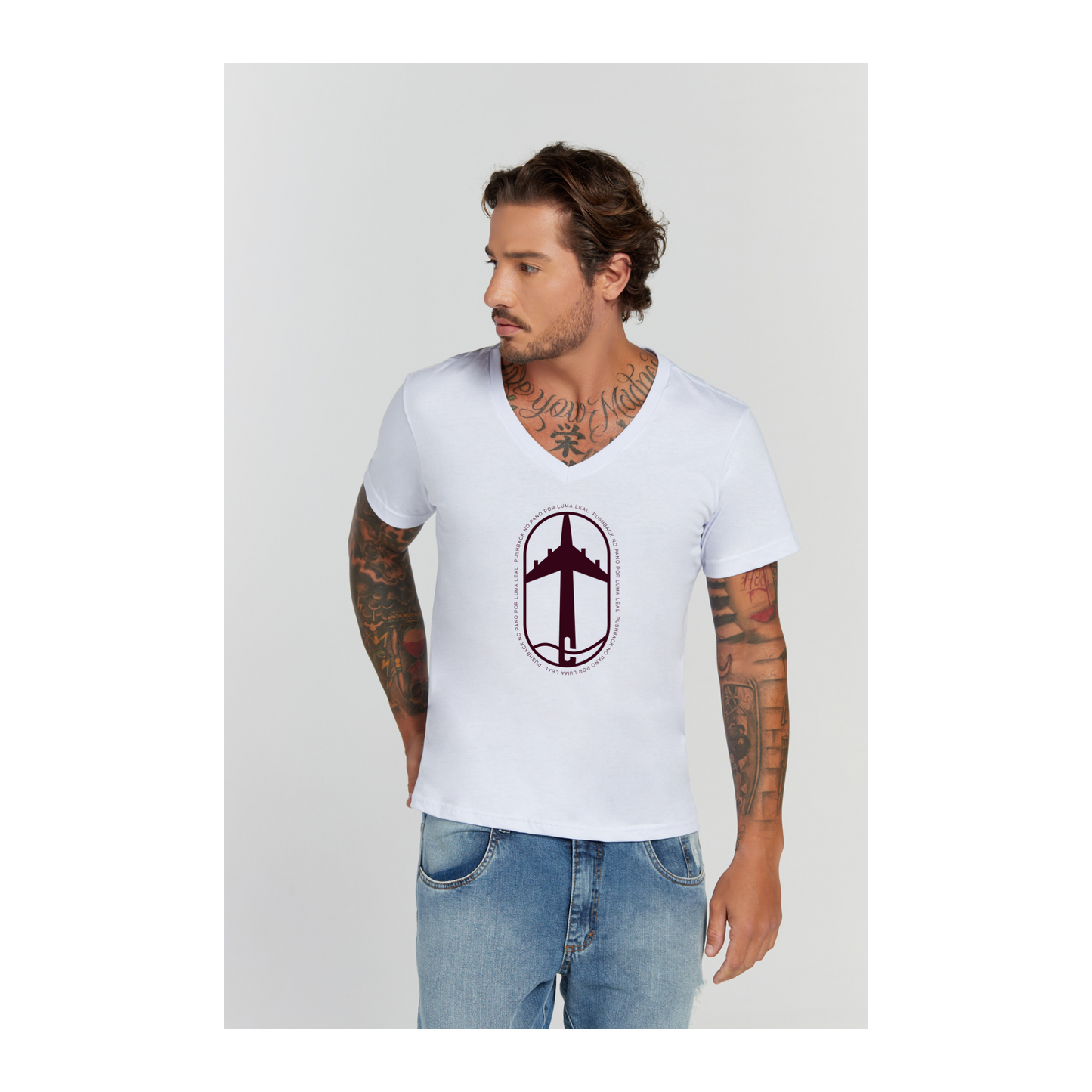 Camiseta Premium Branco Decote V