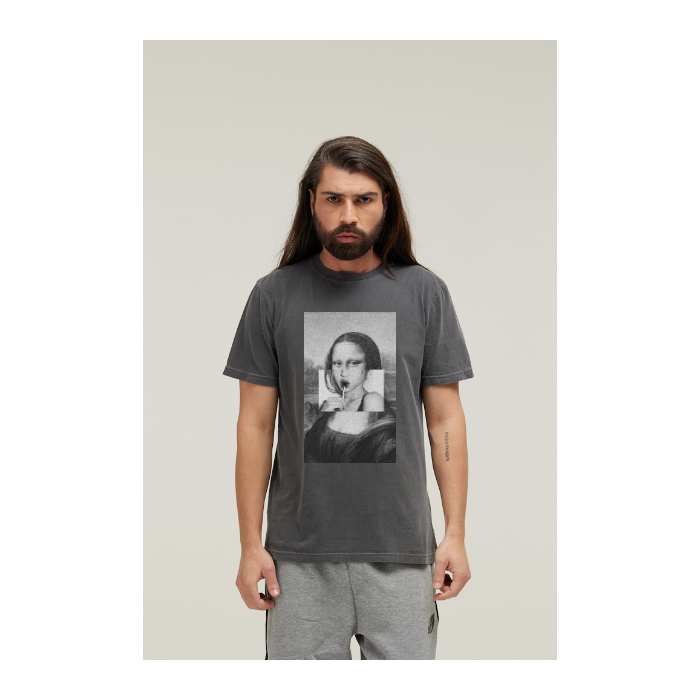 Camiseta Estonada Cinza Chumbo