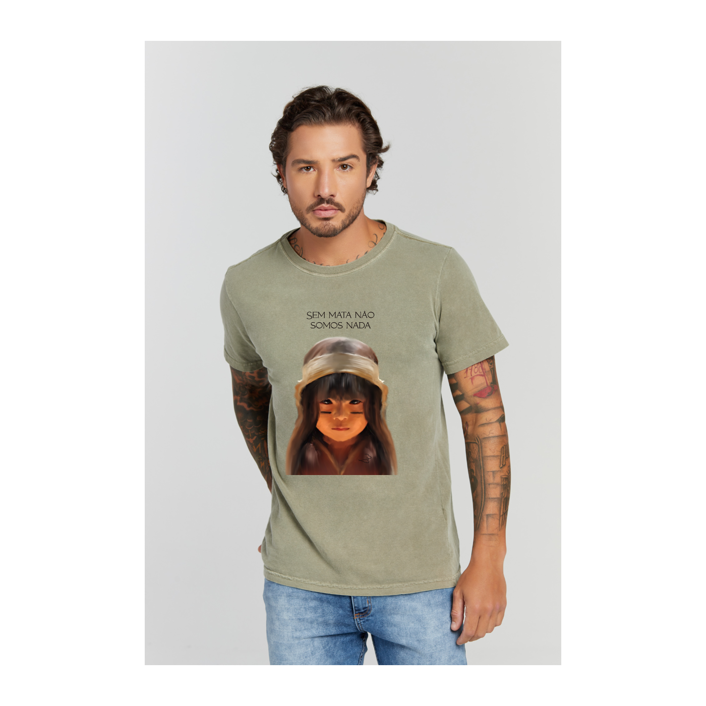 Camiseta Estonada Verde Militar