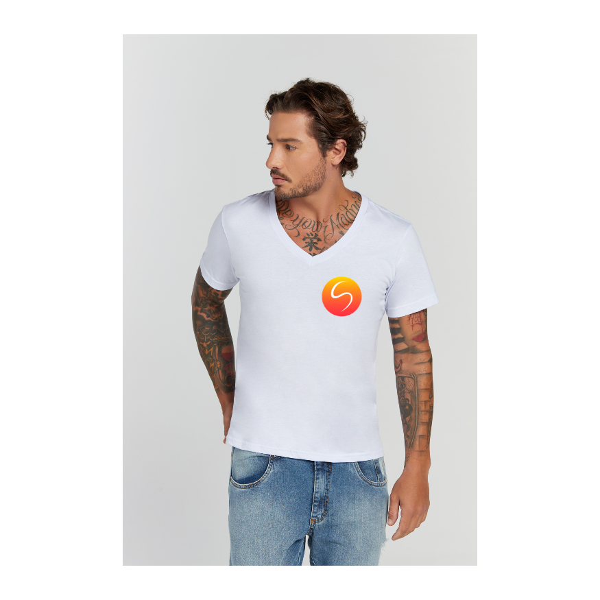 Camiseta Premium Branco Decote V