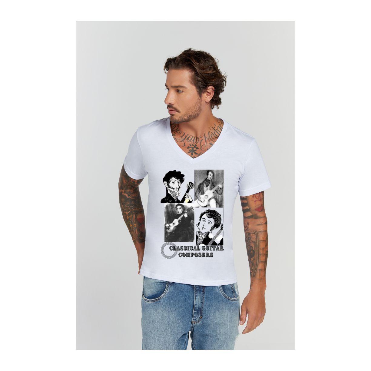 Camiseta Premium Branco Decote V