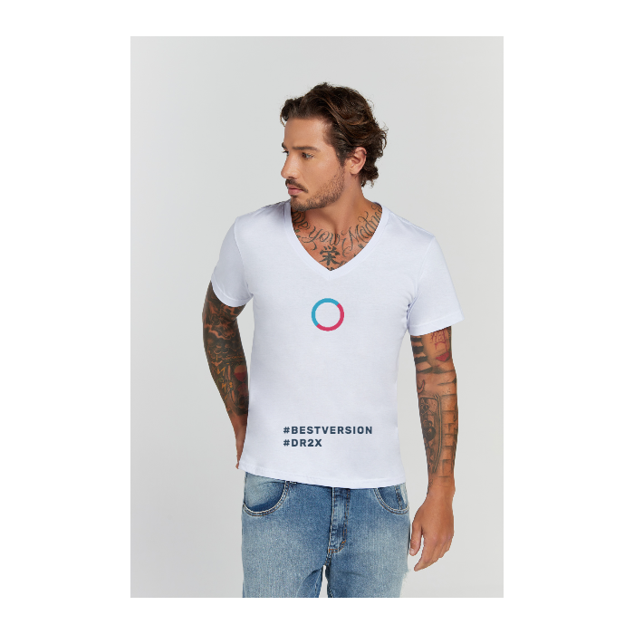 Camiseta Premium Branco Decote V
