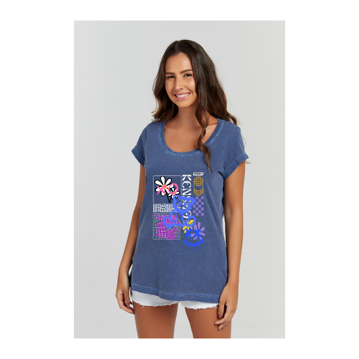 Baby long Estonada Azul Marinho