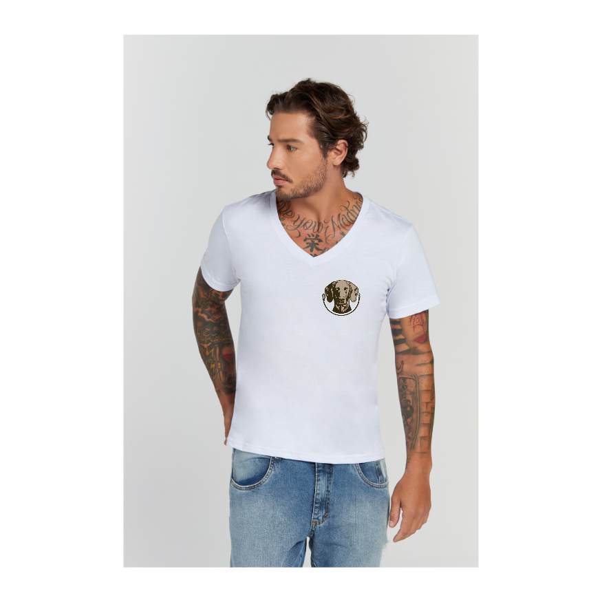 Camiseta Premium Branco Decote V