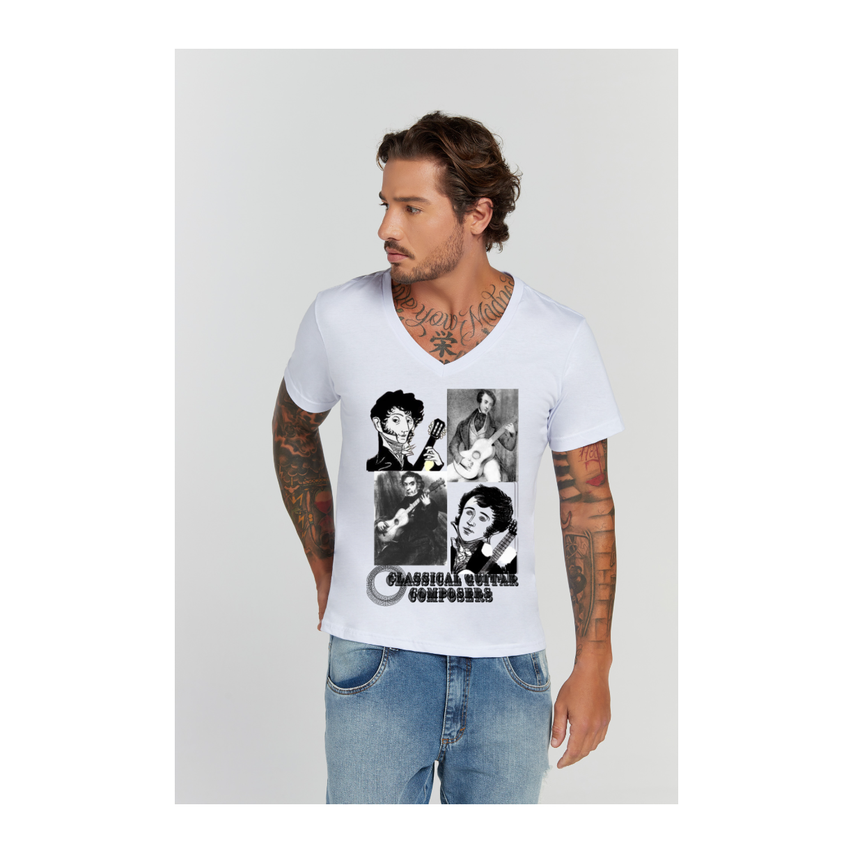 Camiseta Premium Branco Decote V