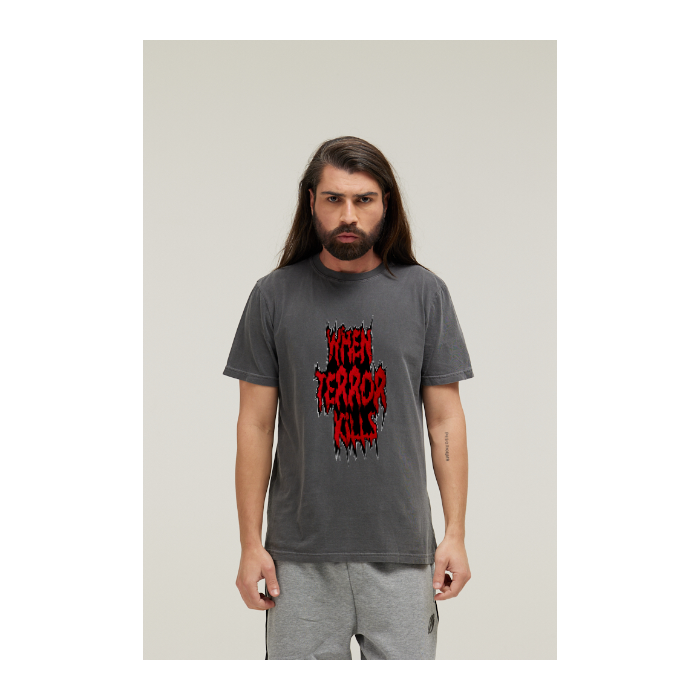 Camiseta Estonada Cinza Chumbo