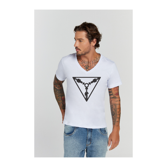 Camiseta Premium Branco Decote V