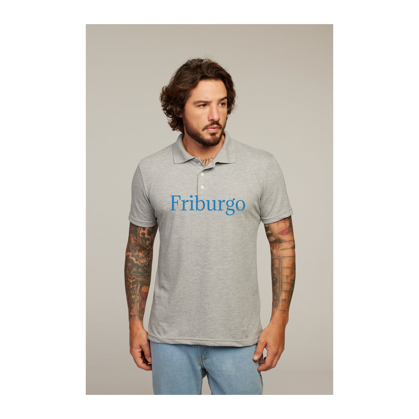 Camisa Polo Cinza Mescla