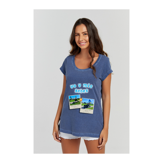 Baby long Estonada Azul Marinho