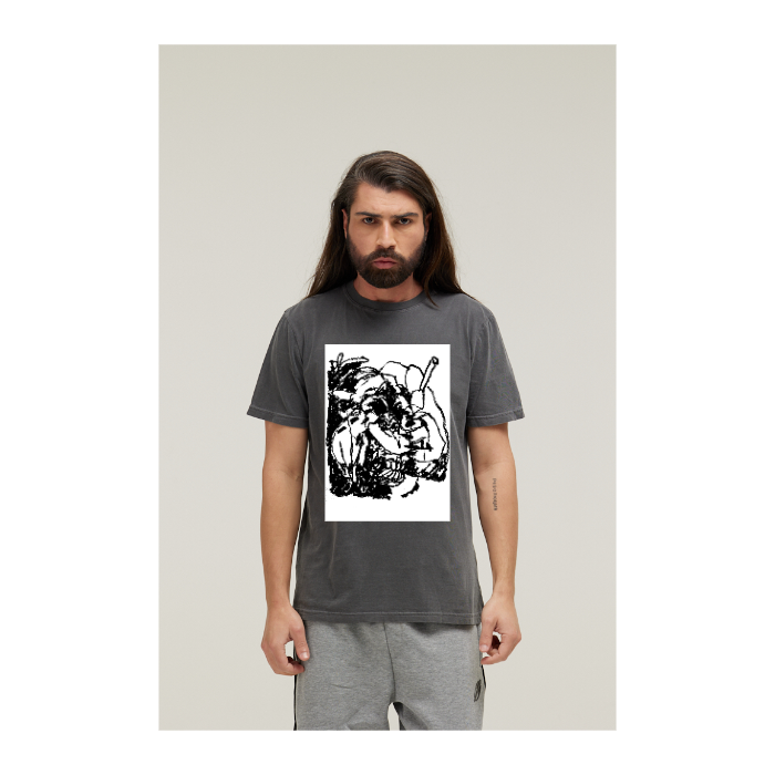 Camiseta Estonada Cinza Chumbo