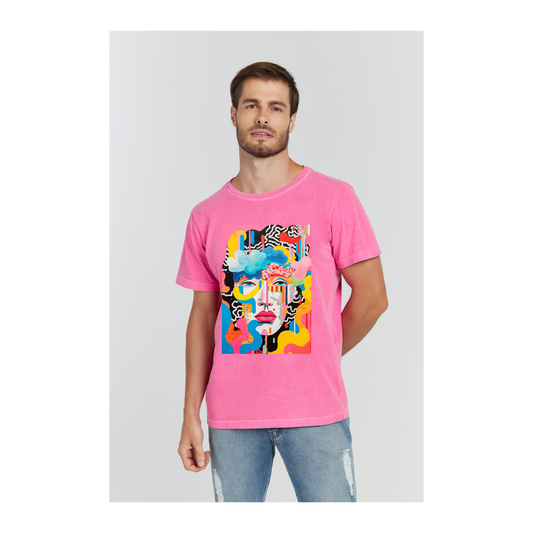Camiseta Estonada Rosa Pink