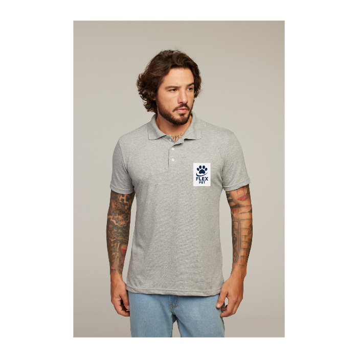 Camisa Polo Cinza Mescla