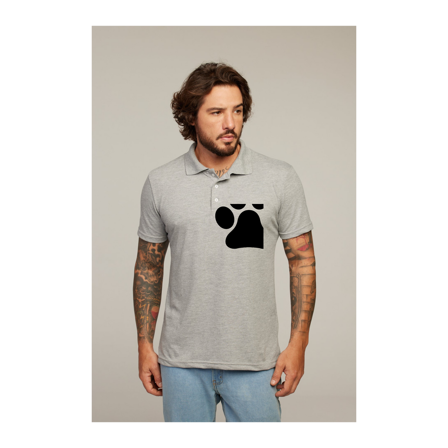 Camisa Polo Cinza Mescla