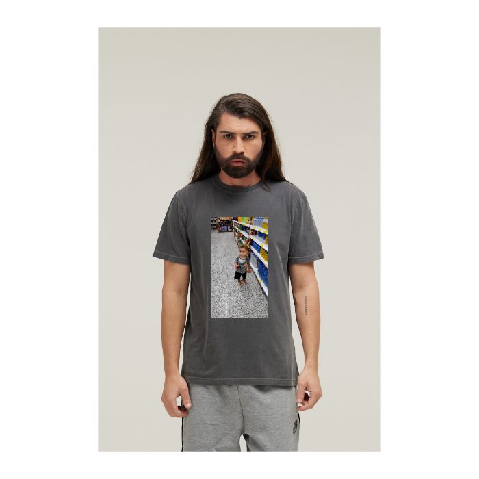 Camiseta Estonada Cinza Chumbo