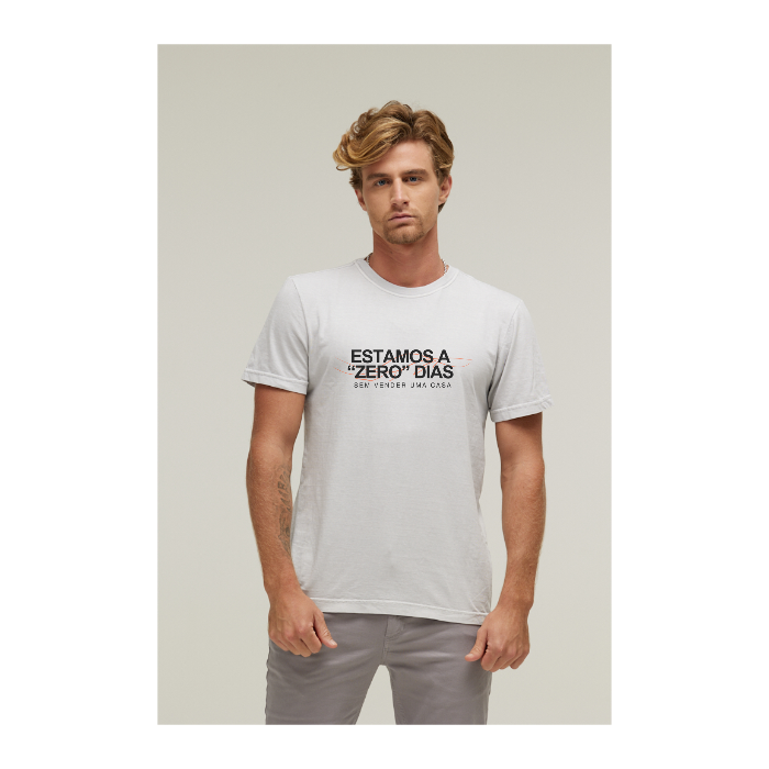 Camiseta Estonada Branco Gelo
