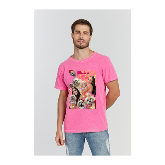 Camiseta Estonada Rosa Pink