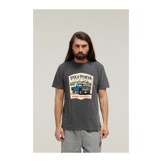 Camiseta Estonada Cinza Chumbo