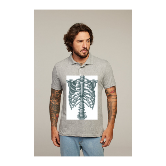 Camisa Polo Cinza Mescla