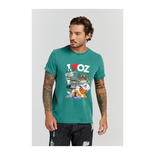 Camiseta Estonada Verde Musgo