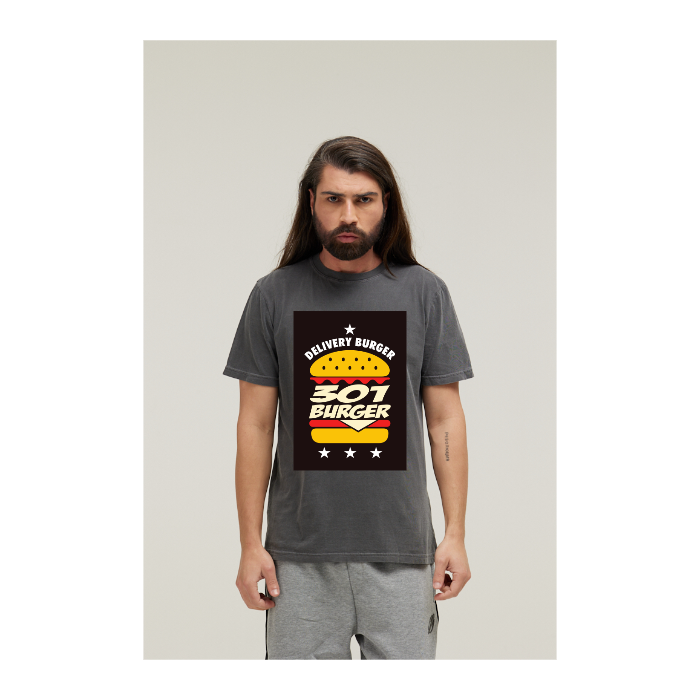 Camiseta Estonada Cinza Chumbo