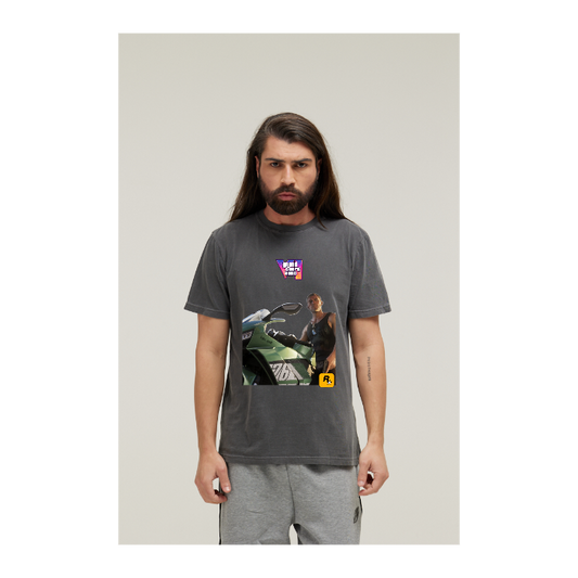 Camiseta Estonada Cinza Chumbo