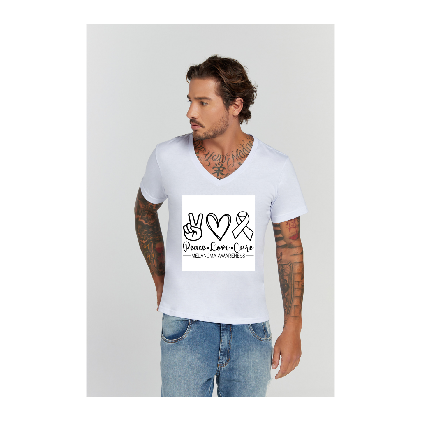 Camiseta Premium Branco Decote V