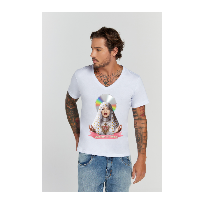 Camiseta Premium Branco Decote V