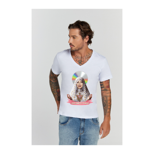 Camiseta Premium Branco Decote V