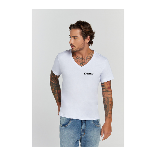 Camiseta Premium Branco Decote V