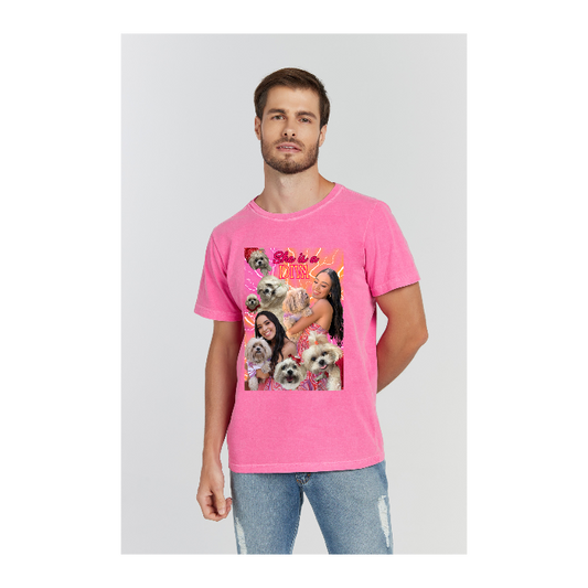 Camiseta Estonada Rosa Pink