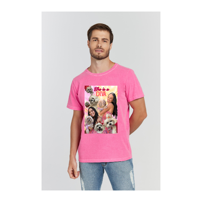 Camiseta Estonada Rosa Pink