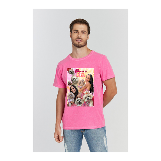 Camiseta Estonada Rosa Pink
