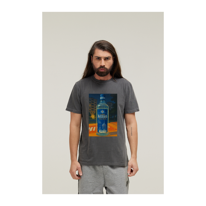 Camiseta Estonada Cinza Chumbo