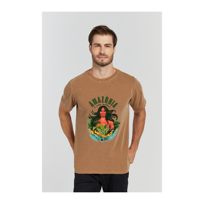 Camiseta Estonada Marrom