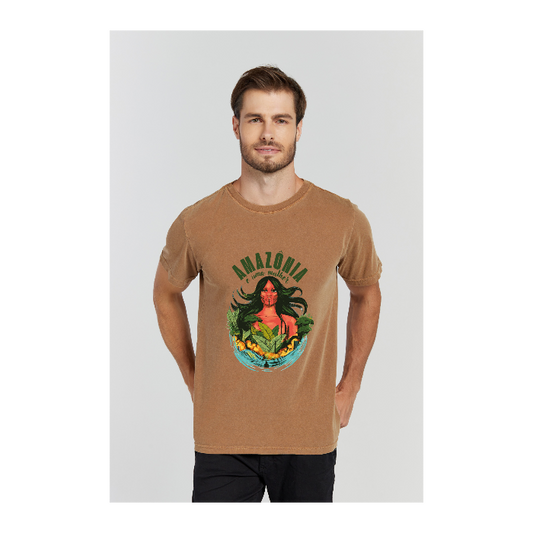 Camiseta Estonada Marrom