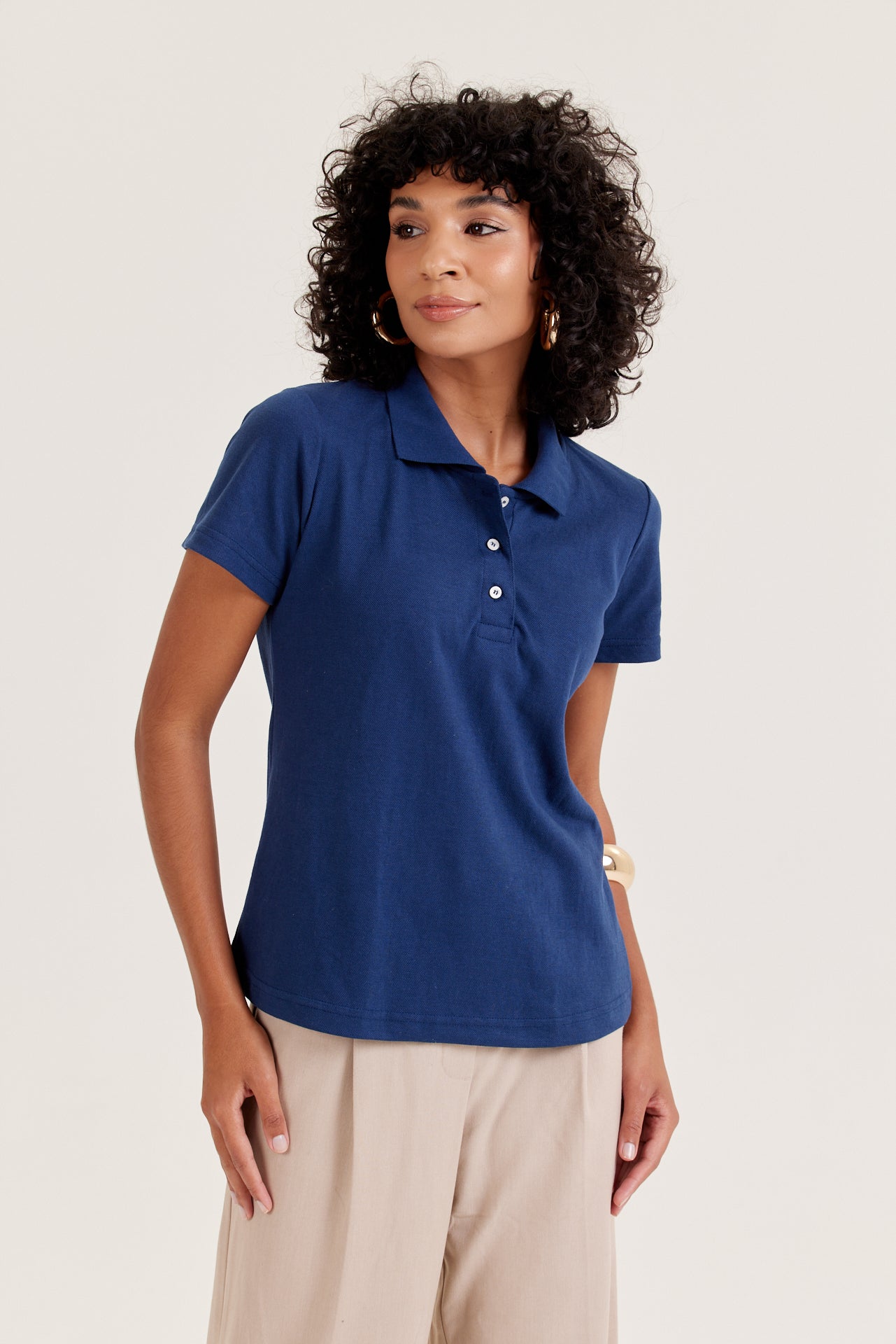 Camisa Polo Piquet Feminina