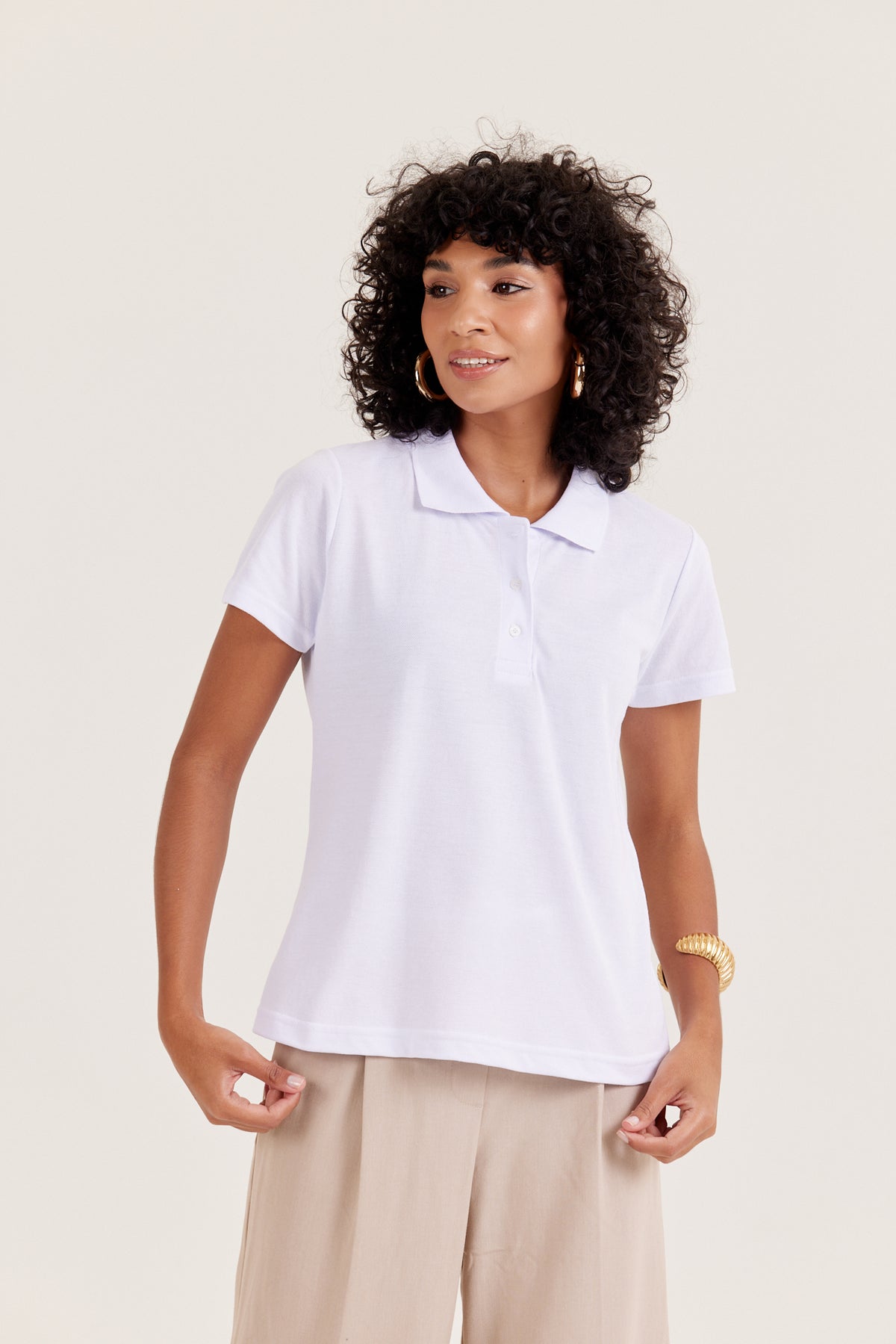 Camisa Polo Piquet Feminina