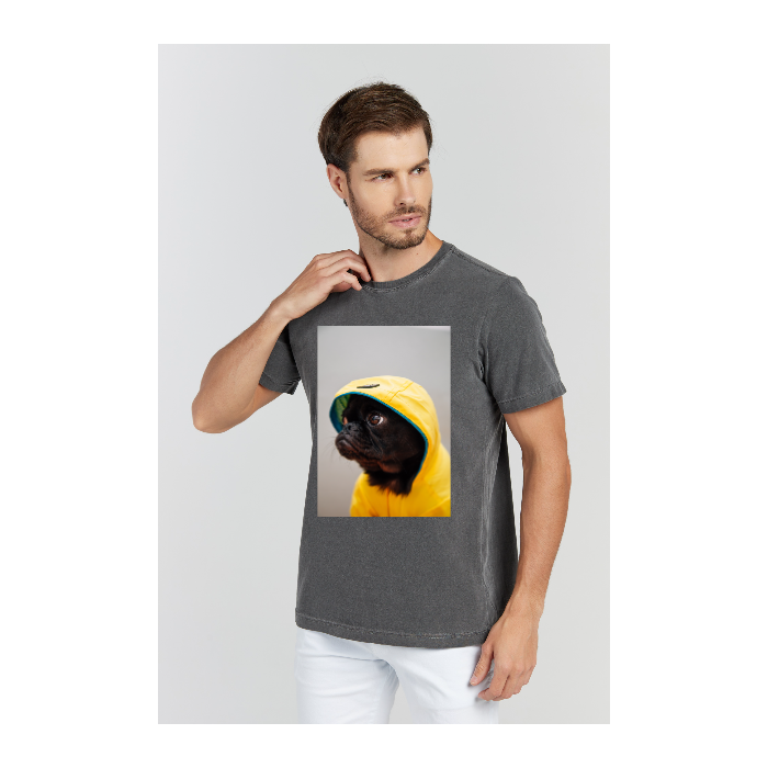 Camiseta Estonada Cinza Chumbo