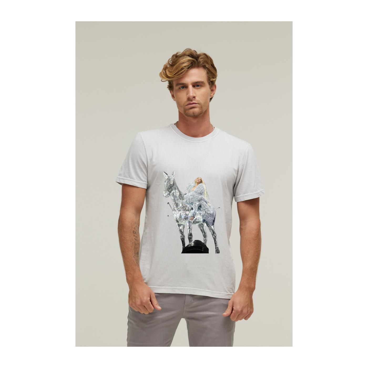 Camiseta Estonada Branco Gelo