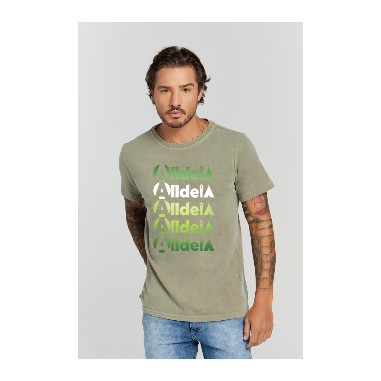Camiseta Estonada Verde Militar