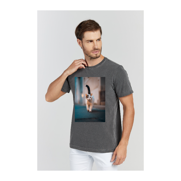 Camiseta Estonada Cinza Chumbo