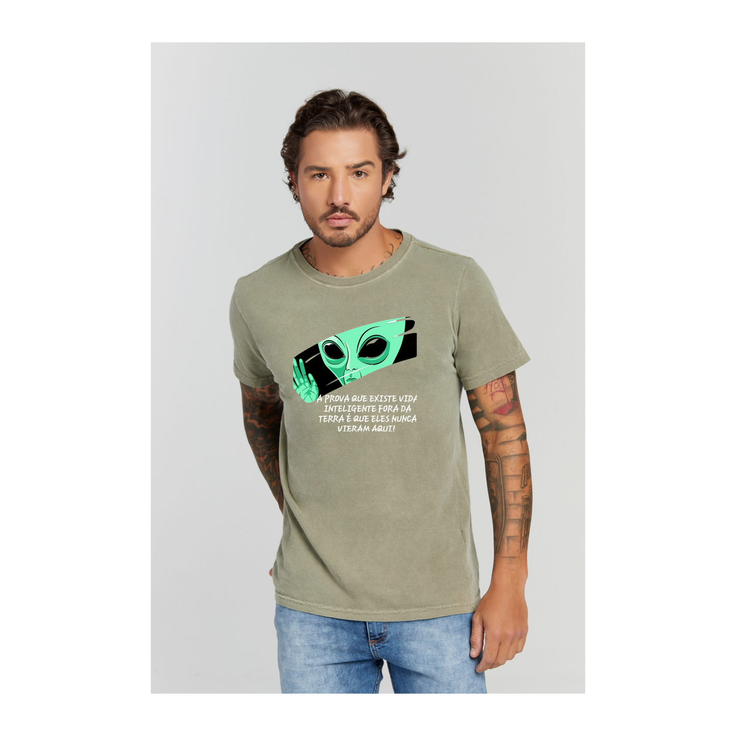 Camiseta Estonada Verde Militar