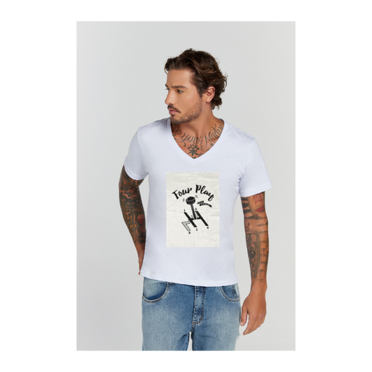 Camiseta Premium Branco Decote V