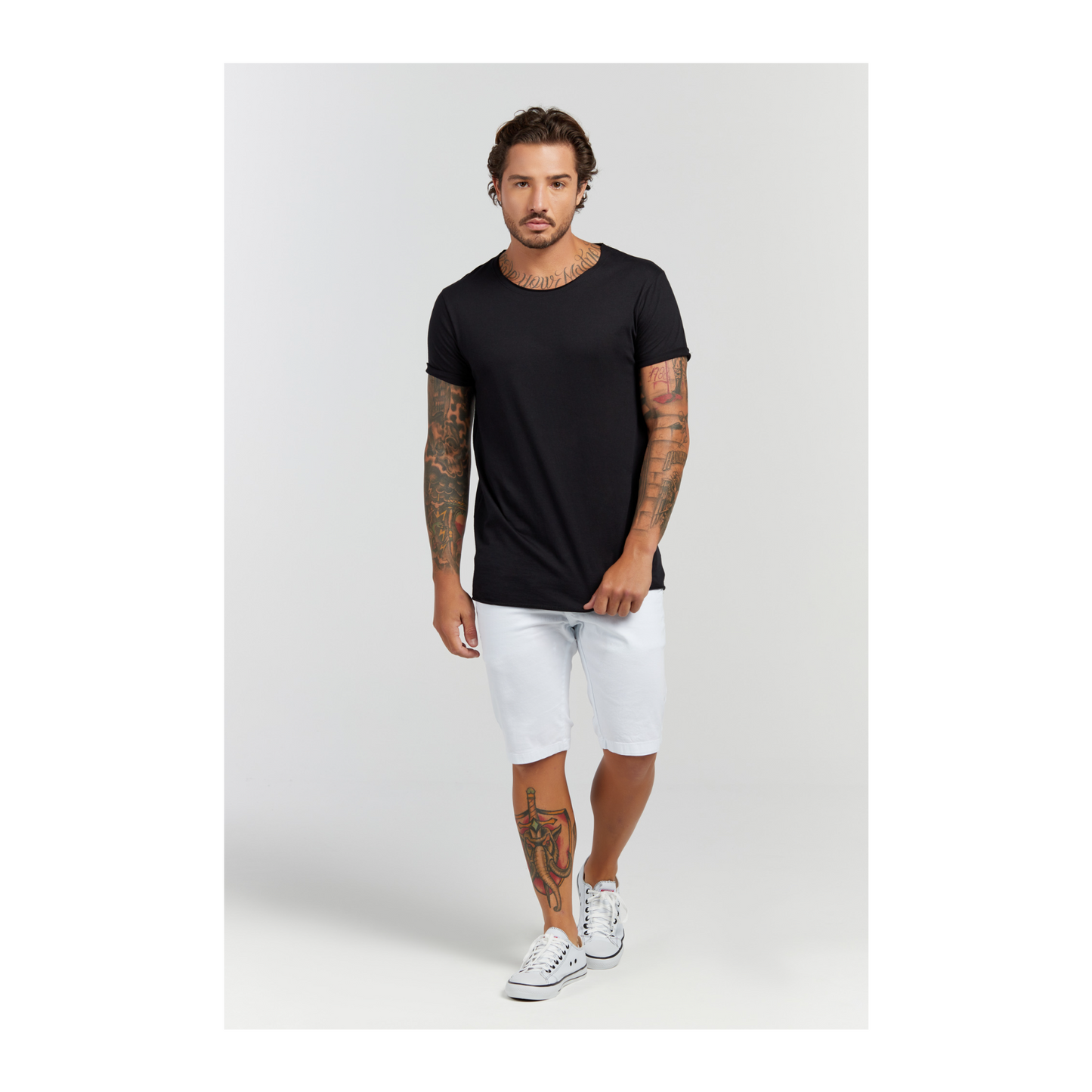 Camiseta Longline Preto