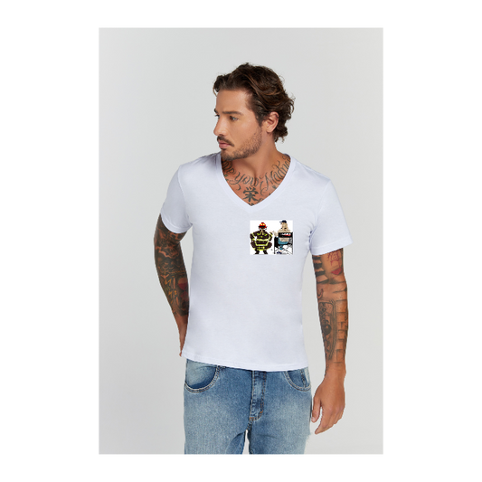 Camiseta Premium Branco Decote V