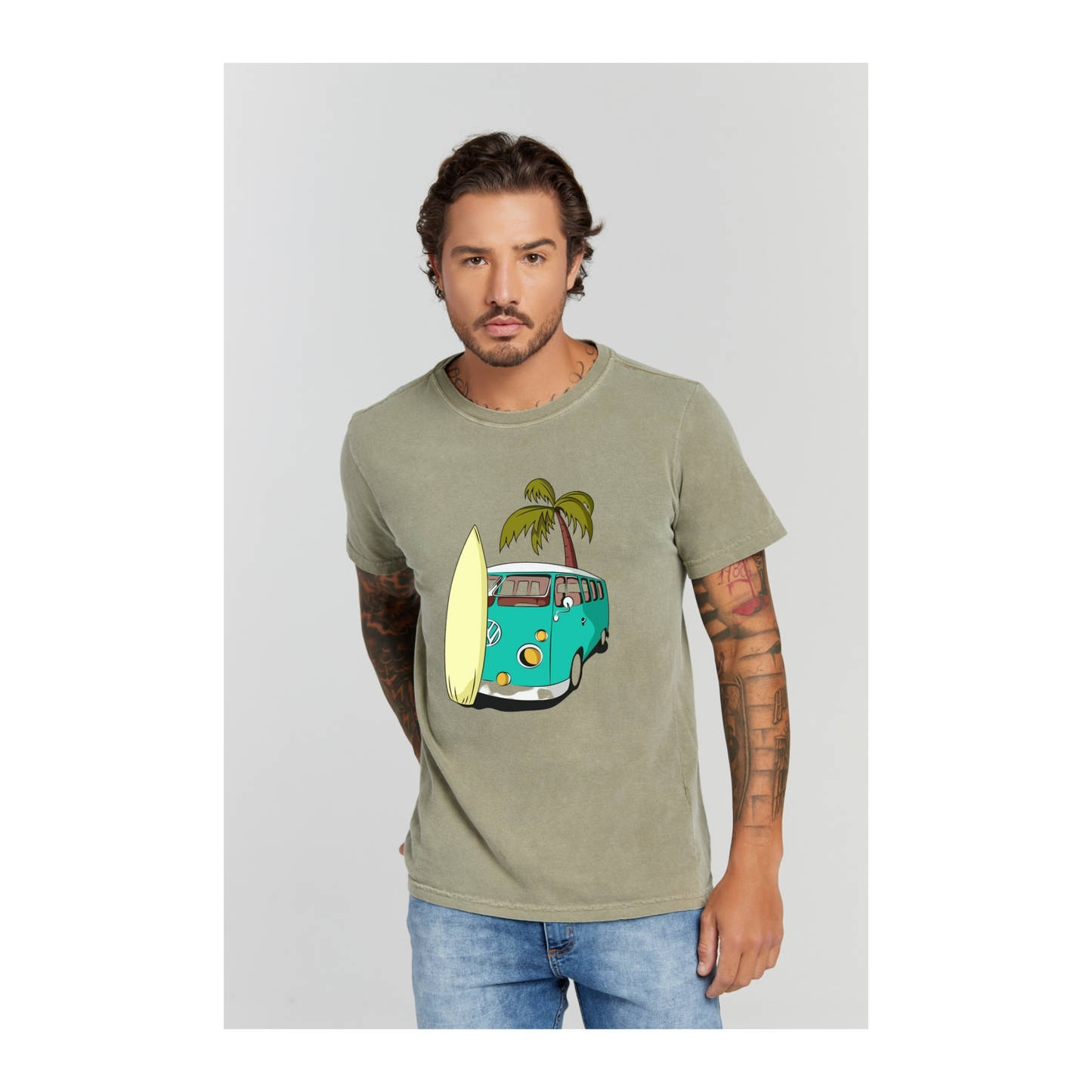 Camiseta Estonada Verde Militar