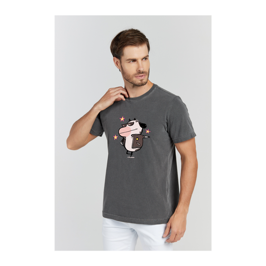 Camiseta Estonada Cinza Chumbo