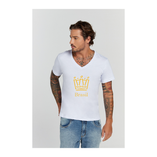 Camiseta Premium Branco Decote V