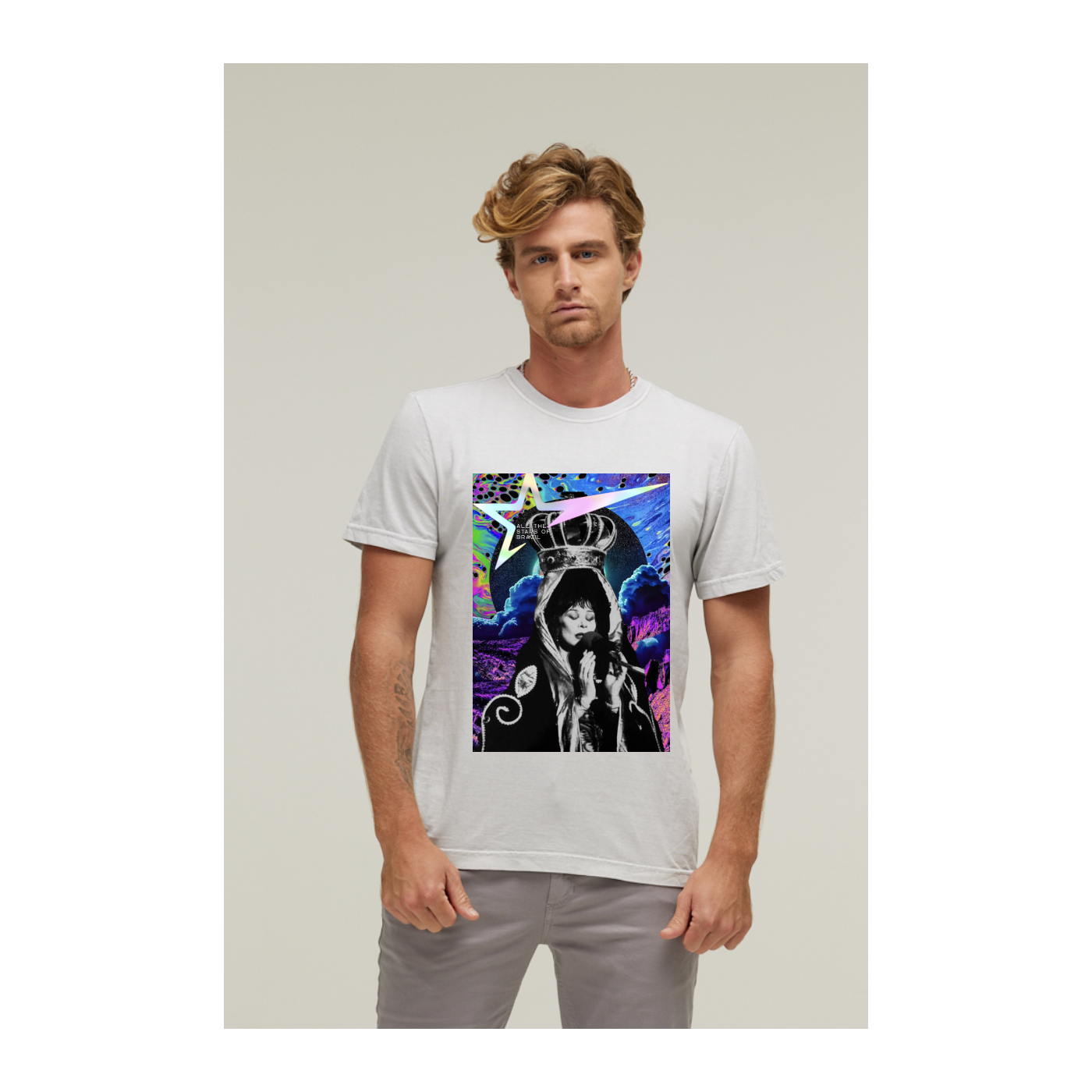 Camiseta Estonada Branco Gelo