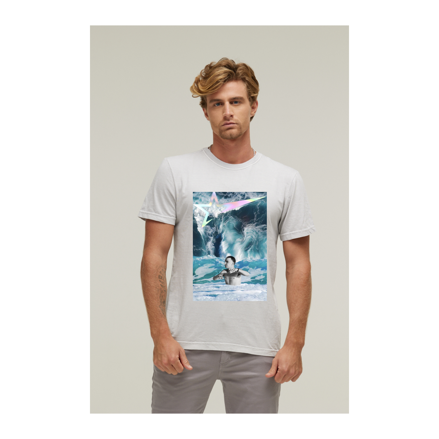 Camiseta Estonada Branco Gelo